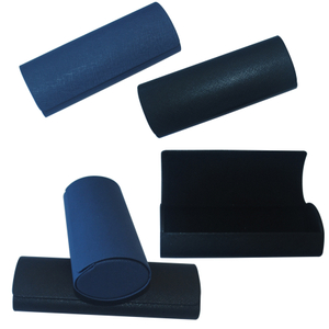 Black and Blue Oval Shape Handmade Rigid Case