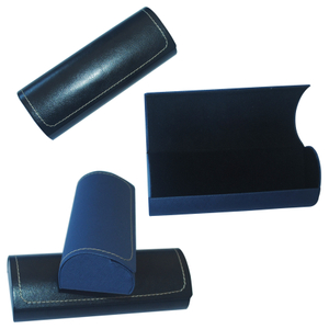 black blue round shape handmade rigid case