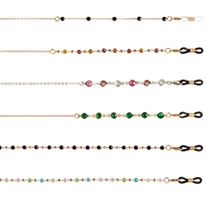 Eyeglass Metal Chains Designed with Glass Beads 