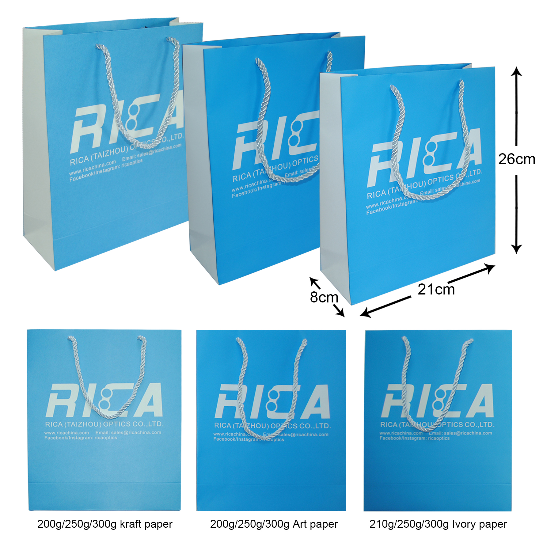 Optical Advertising Designer Boutique Shopping Art Kraft Paper Bag